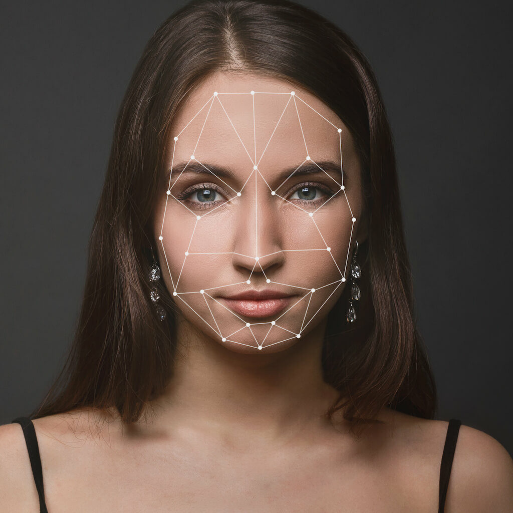 woman face mesh augmented reality eyewear virtual try-on